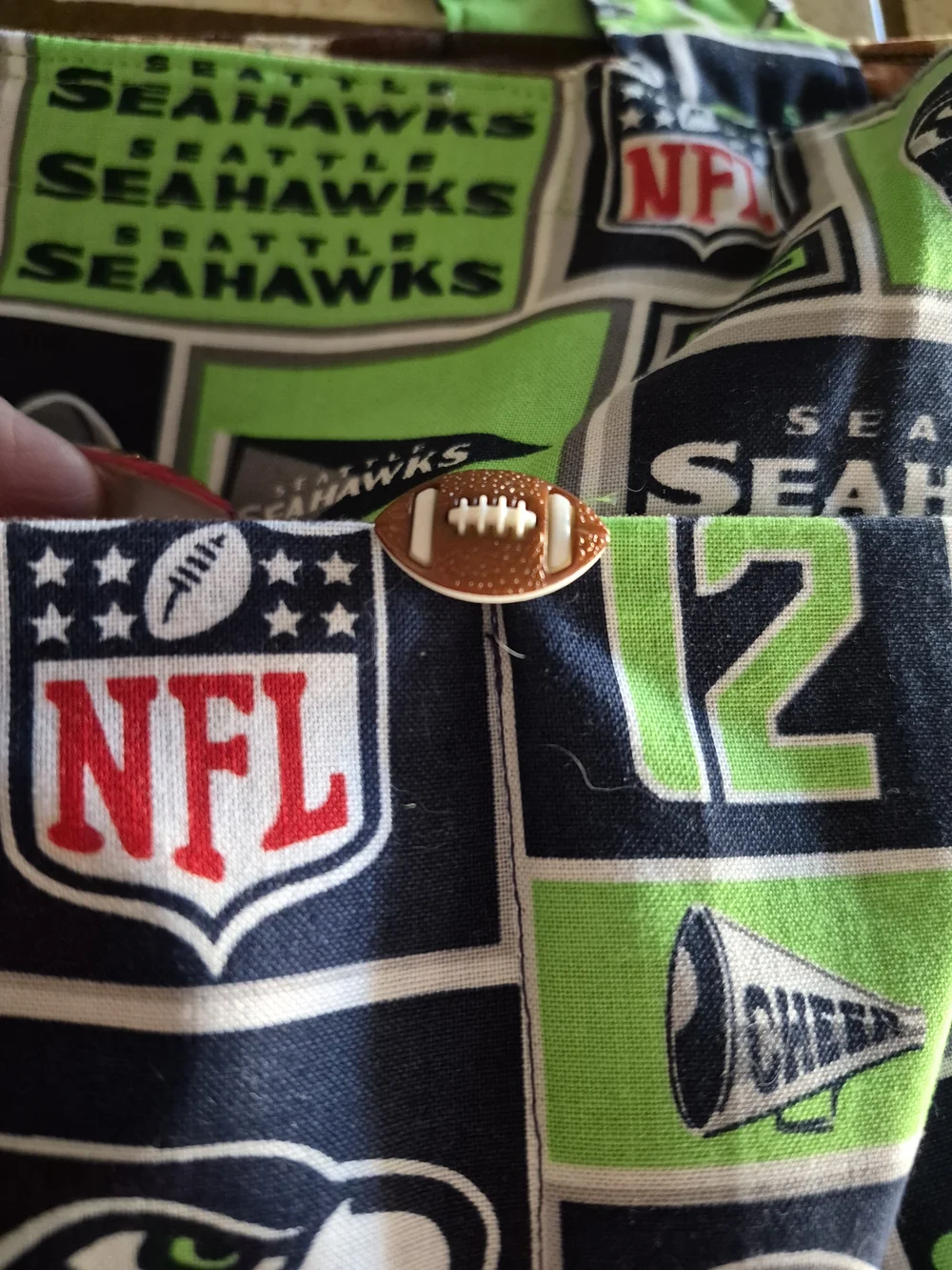 Seattle Seahawks NFL Tote Bag in Navy & Lime